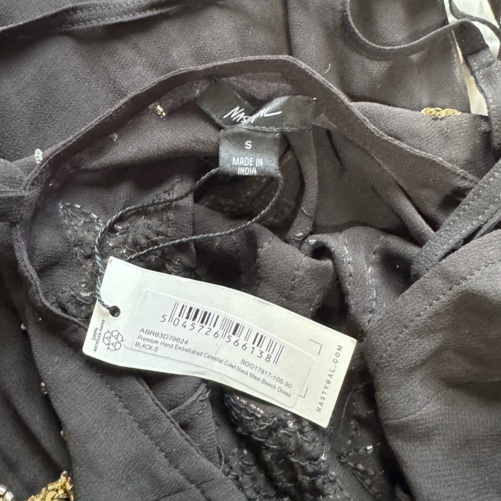 Nasty Gal Black and Gold Celestial Maxi Dress - Picture 6 of 6